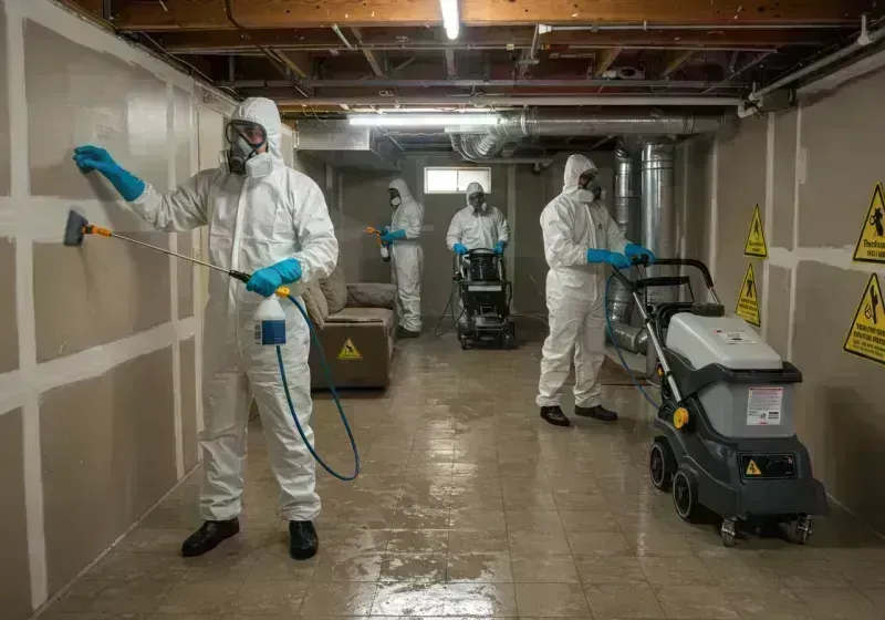 Basement Moisture Removal and Structural Drying process in Iron County, MO